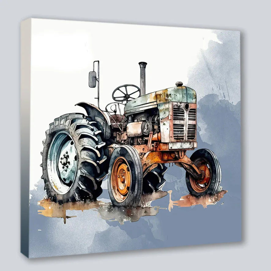 Wandbild Traktor alt 6 Kunstdruck auf Leinwand direkt zum Aufhängen | Wandbild Galerie