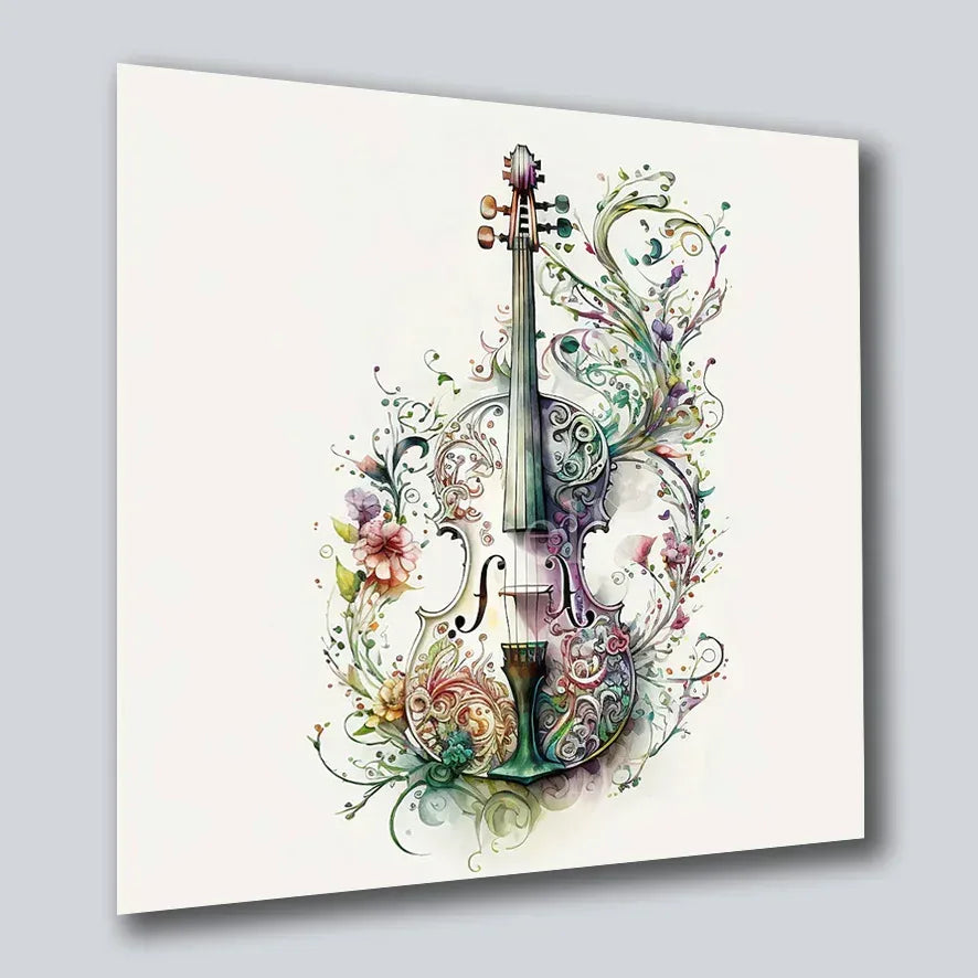 Wandbild Violine 4 Kunstdruck auf Leinwand direkt zum Aufhängen | Wandbild Galerie