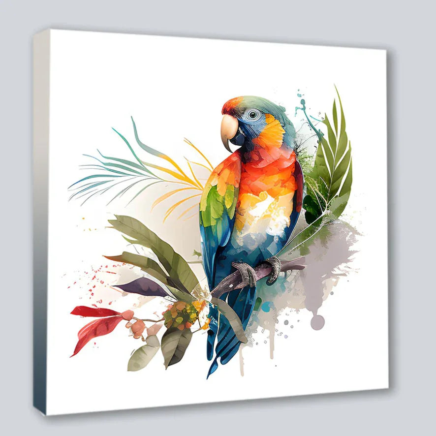 Wandbild Papagei 5 Kunstdruck auf Leinwand direkt zum Aufhängen | Wandbild Galerie