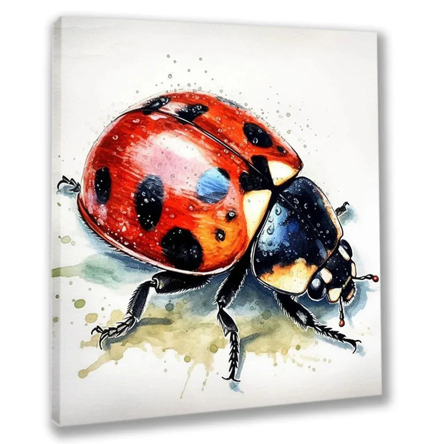 Wandbild Marienkäfer 7 Kunstdruck auf Leinwand direkt zum Aufhängen | Wandbild Galerie