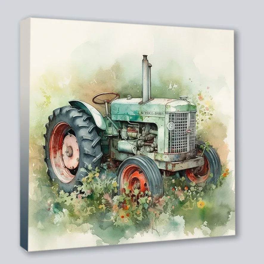 Wandbild Traktor alt 5 Kunstdruck auf Leinwand direkt zum Aufhängen | Wandbild Galerie
