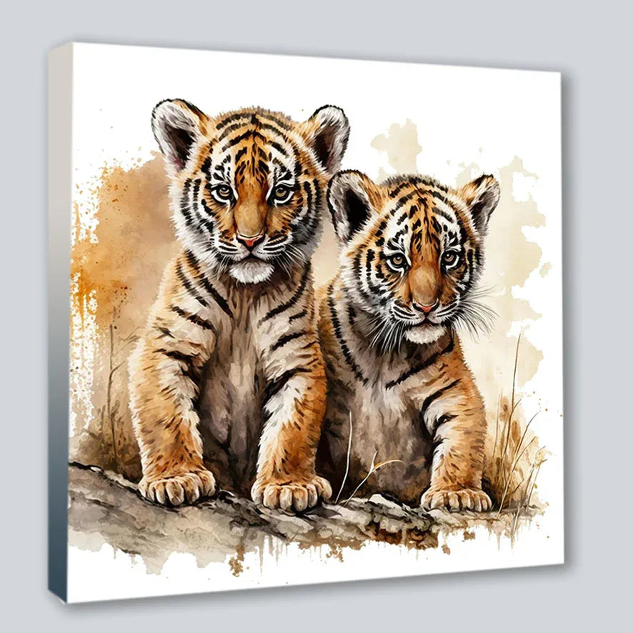 Wandbild Tiger 7 Kunstdruck auf Leinwand direkt zum Aufhängen | Wandbild Galerie