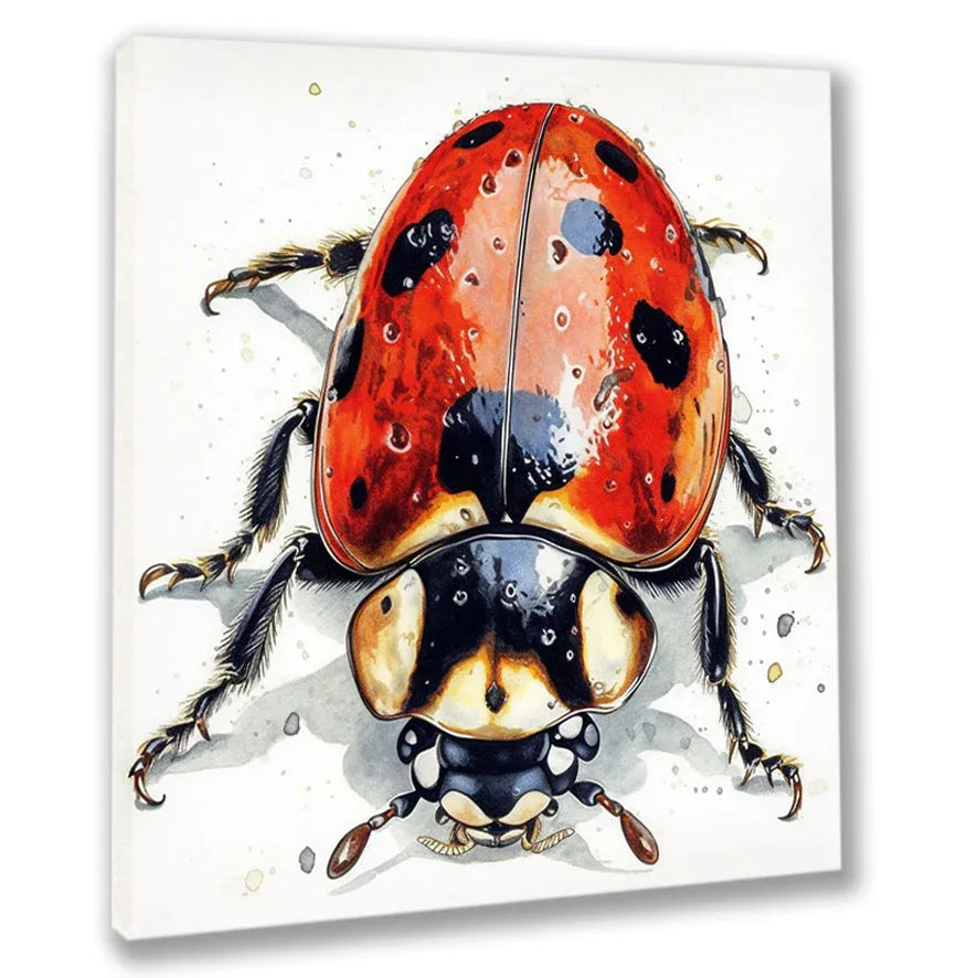 Wandbild Marienkäfer 2 Kunstdruck auf Leinwand direkt zum Aufhängen | Wandbild Galerie