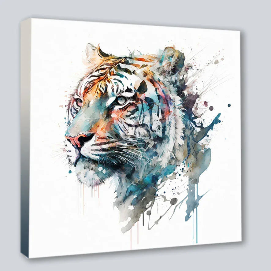 Wandbild Tiger 9 Kunstdruck auf Leinwand direkt zum Aufhängen | Wandbild Galerie