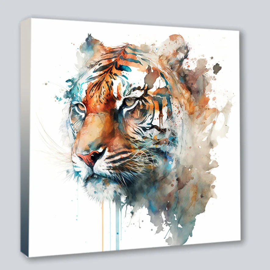 Wandbild Tiger 3 Kunstdruck auf Leinwand direkt zum Aufhängen | Wandbild Galerie