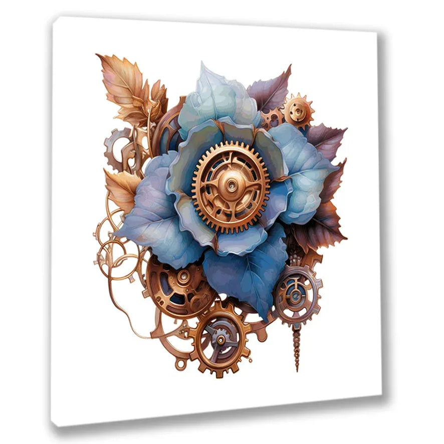 Wandbild Blumen 1 Steampunk Kunstdruck auf Leinwand | Wandbild Galerie