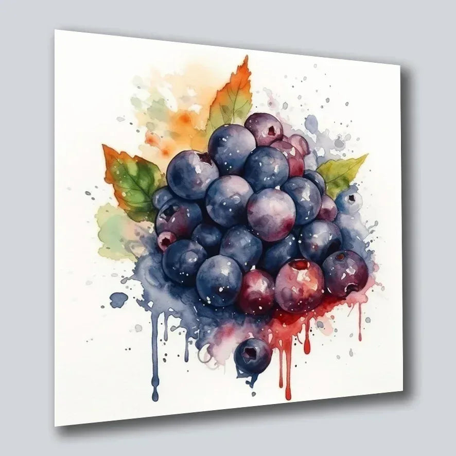 Heidelbeeren 3 Wandbild Kunstdruck auf Leinwand | Wandbild Galerie