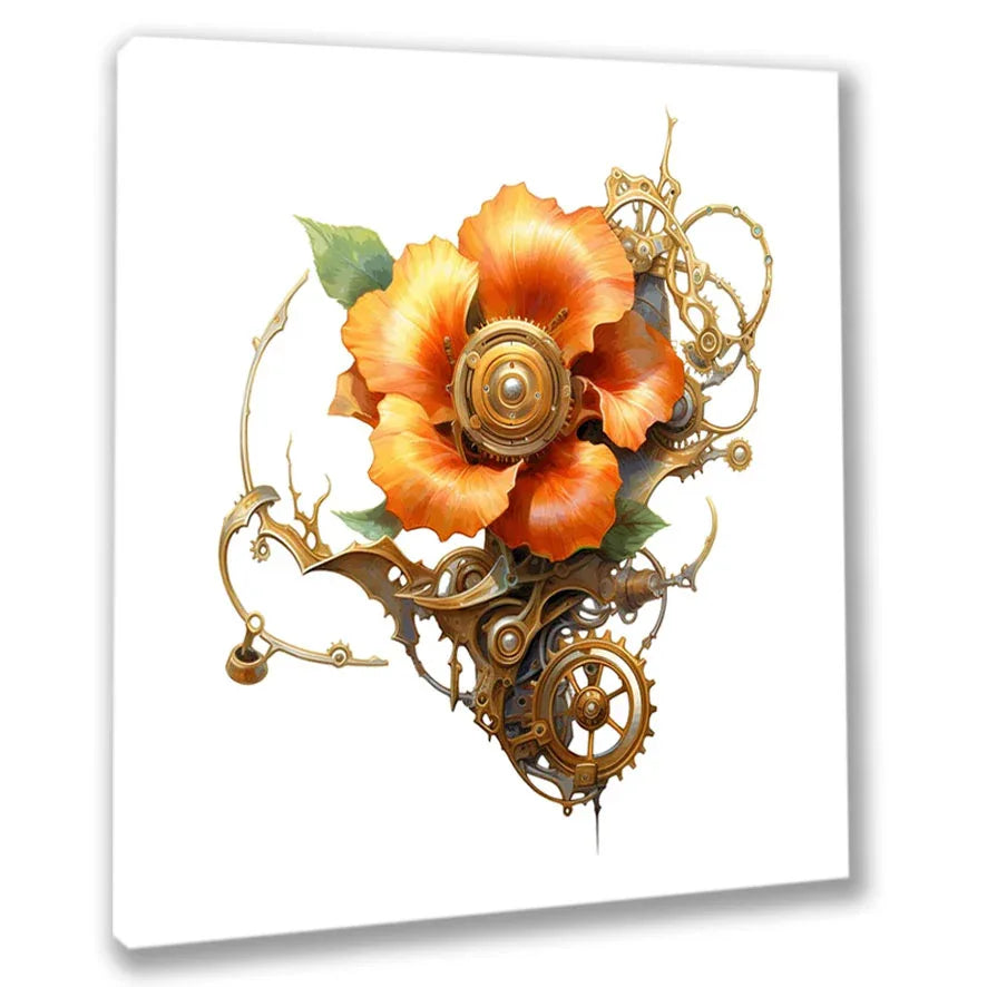 Wandbild Blumen 4 Steampunk Kunstdruck auf Leinwand | Wandbild Galerie
