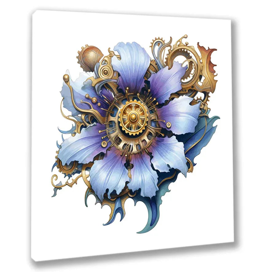 Wandbild Blumen 5 Steampunk Kunstdruck auf Leinwand | Wandbild Galerie
