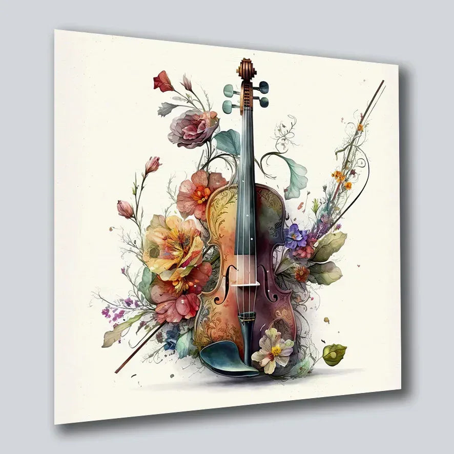 Wandbild Violine 5 Kunstdruck auf Leinwand direkt zum Aufhängen | Wandbild Galerie