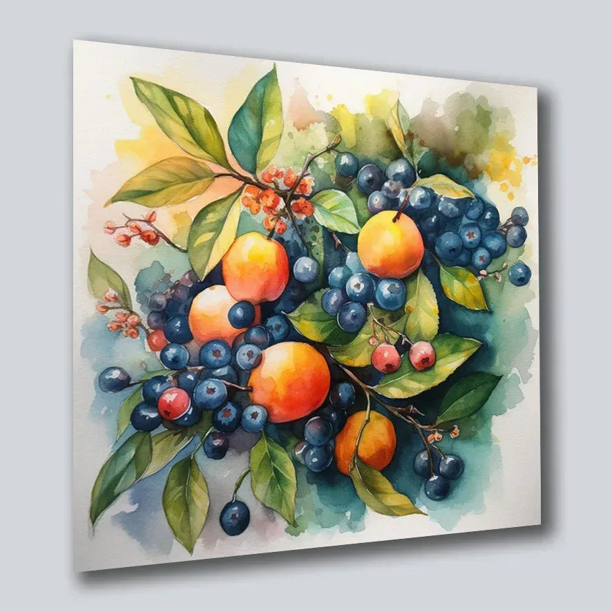 Heidelbeeren Wandbild Kunstdruck auf Leinwand | Wandbild Galerie
