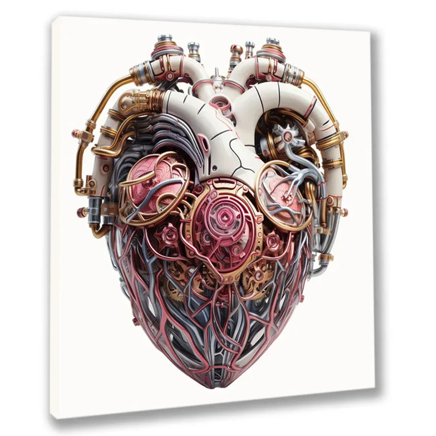 Wandbild Herz Steampunk Kunstdruck auf Leinwand direkt zum Aufhängen | Wandbild Galerie