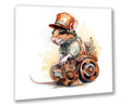 Wandbild Ratte 8 Steampunk Kunstdruck auf Leinwand direkt zum Aufhängen | Wandbild Galerie