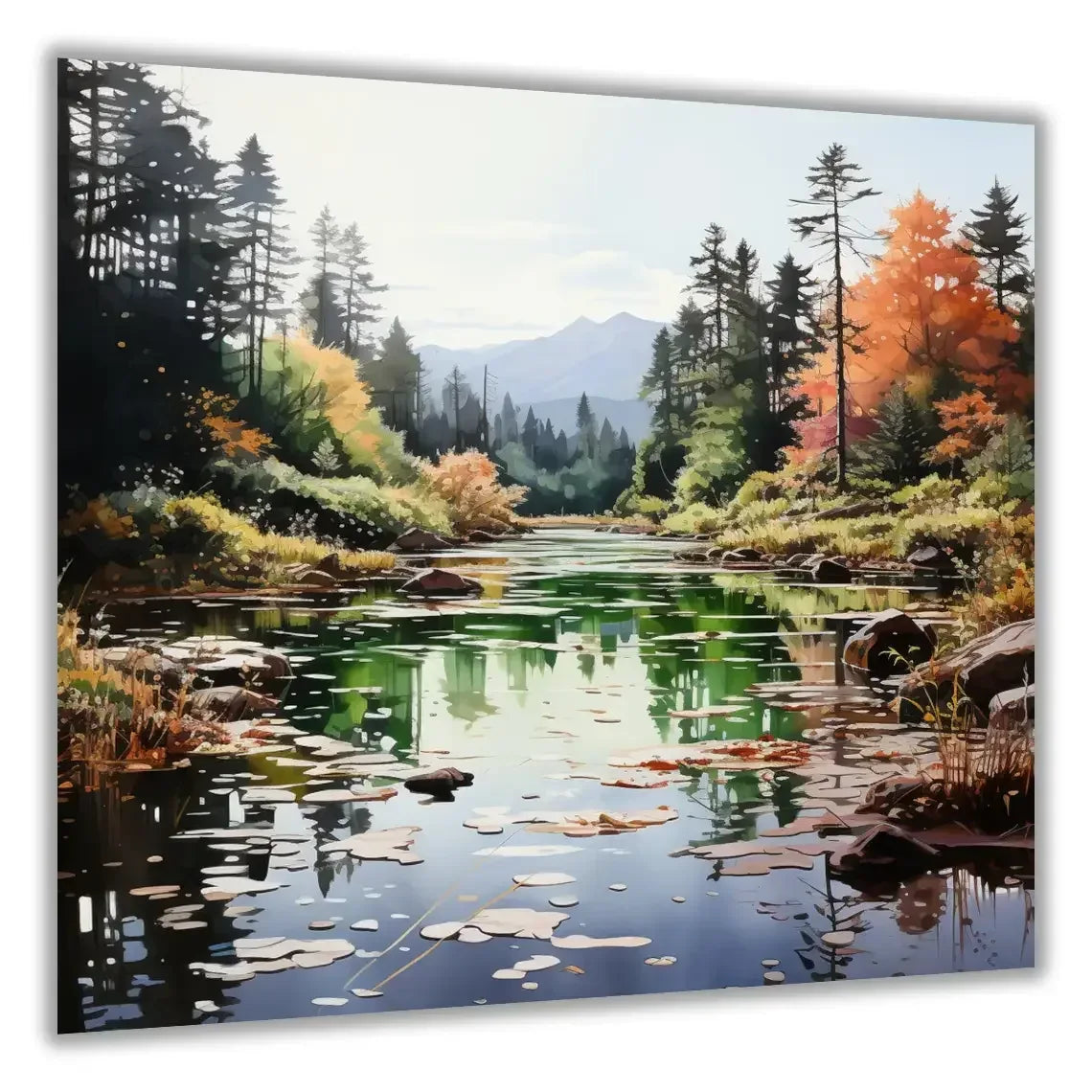 Landschaft im Aqarellstil 4 Wandbild Kunstdruck auf Leinwand | Wandbild Galerie