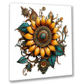 Wandbild Sonnenblume 4 Steampunk Kunstdruck auf Leinwand direkt zum Aufhängen | Wandbild Galerie
