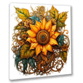 Wandbild Sonnenblume 3 Steampunk Kunstdruck auf Leinwand direkt zum Aufhängen | Wandbild Galerie