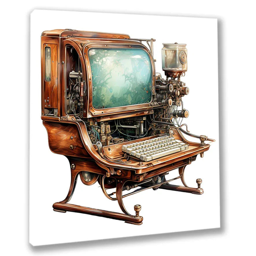 Wandbild Computer Steampunk 7 Kunstdruck auf Leinwand | Wandbild Galerie
