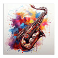 Saxophon Aquarell Wandbild Kunstdruck auf Leinwand | Wandbild Galerie