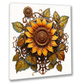Wandbild Sonnenblume Steampunk Kunstdruck auf Leinwand direkt zum Aufhängen | Wandbild Galerie