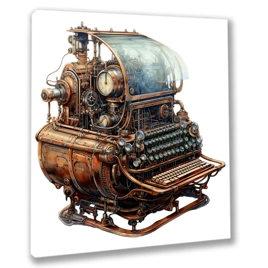 Wandbild Computer Steampunk 2 Kunstdruck auf Leinwand | Wandbild Galerie