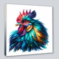Hahn Cock 3 Kunstdruck auf Leinwand direkt zum Aufhängen | Wandbild Galerie