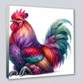 Hahn Cock 2 Kunstdruck auf Leinwand direkt zum Aufhängen | Wandbild Galerie