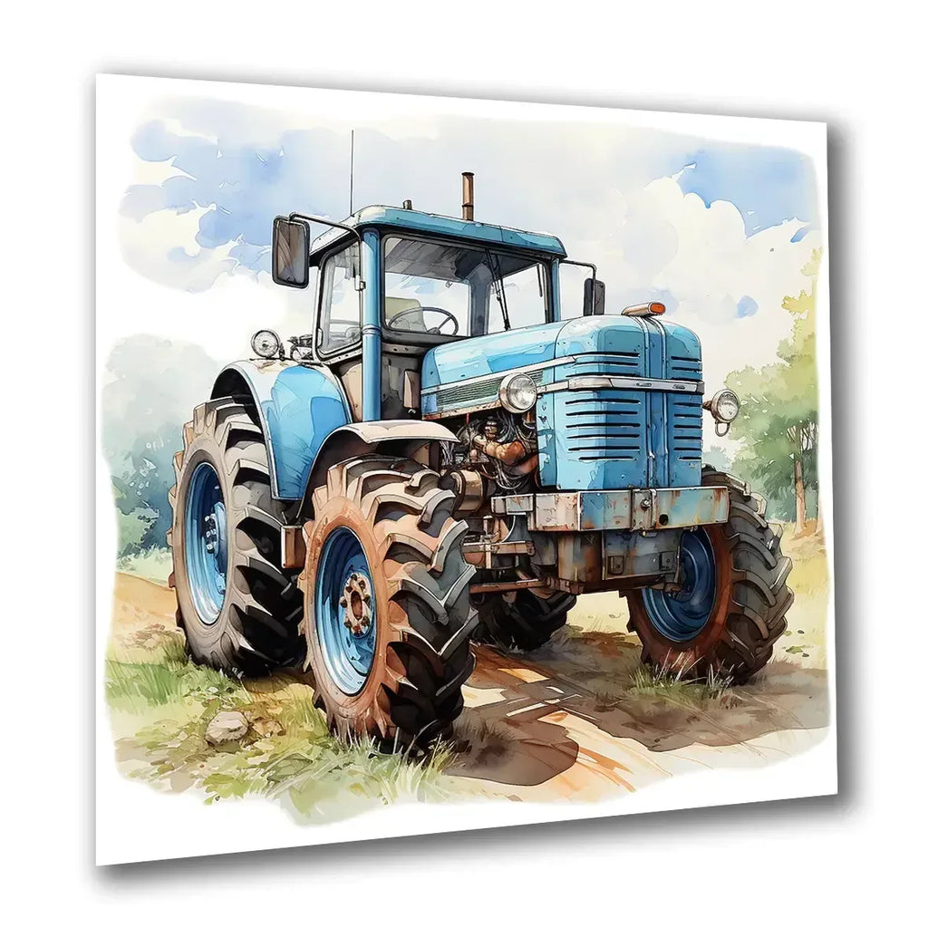 Traktor modern 3 transparent Wandbild Kunstdruck auf Leinwand | Wandbild Galerie