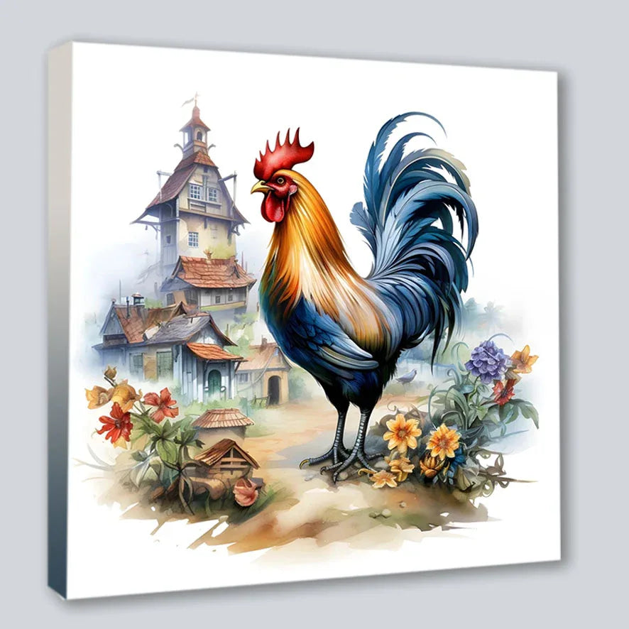 Hahn romantisch 6 Kunstdruck auf Leinwand direkt zum Aufhängen | Wandbild Galerie