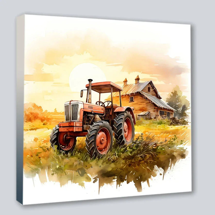 Wandbild Traktor alt 2 Kunstdruck auf Leinwand direkt zum Aufhängen | Wandbild Galerie
