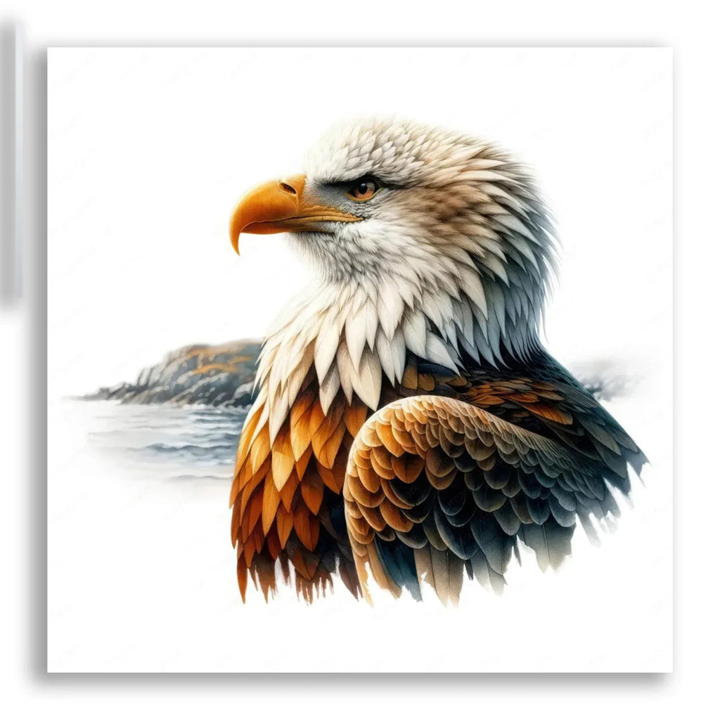Wandbild Weisskopfseeadler Kunstdruck auf Leinwand direkt zum Aufhängen | Wandbild Galerie