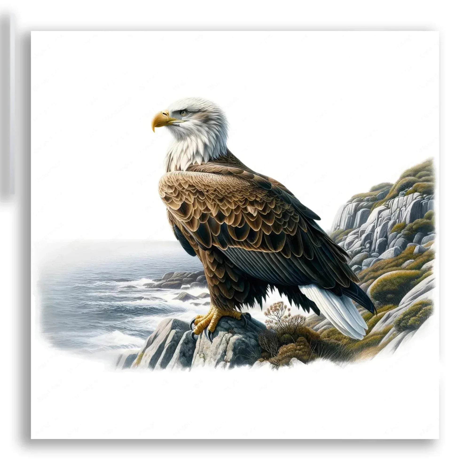 Wandbild Weisskopfseeadler Kunstdruck auf Leinwand direkt zum Aufhängen | Wandbild Galerie