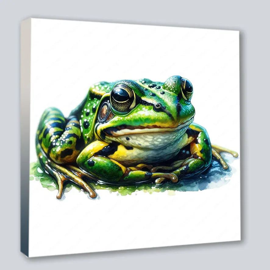 Wandbild Frosch Unke 2 Kunstdruck auf Leinwand direkt zum Aufhängen | Wandbild Galerie