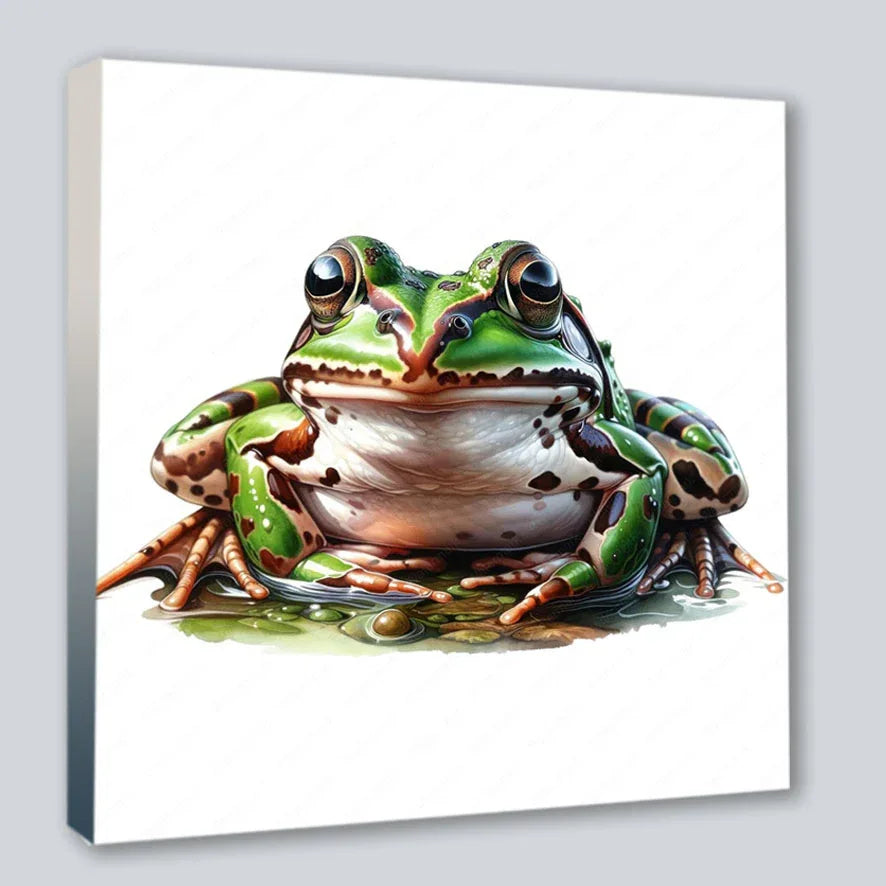 Wandbild Frosch Unke 5 Kunstdruck auf Leinwand direkt zum Aufhängen | Wandbild Galerie
