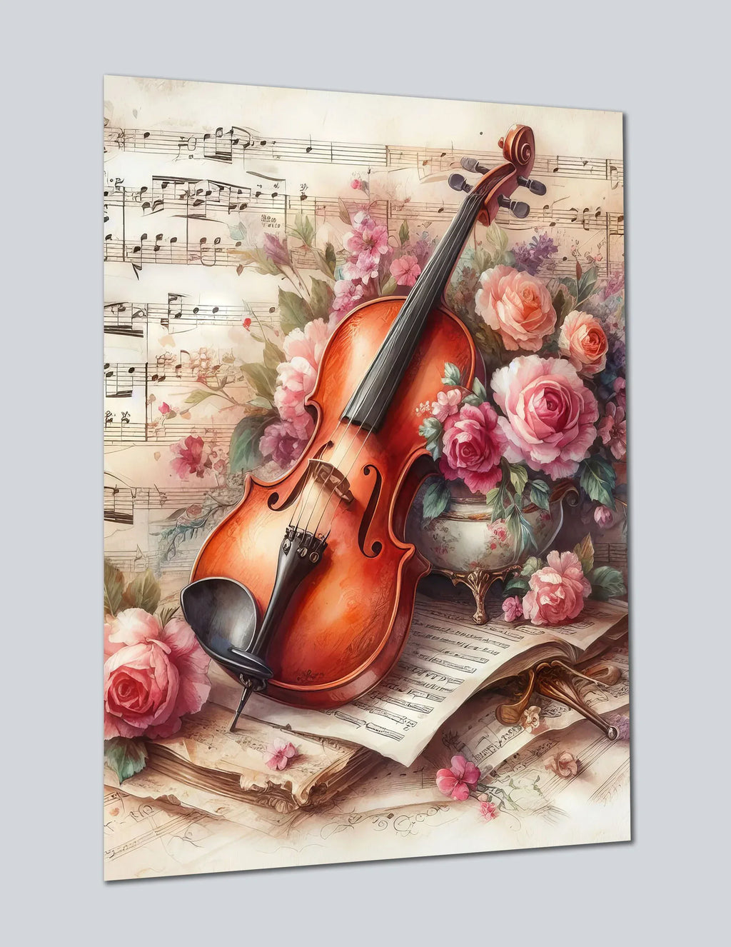 Violine Geige 2 Wandbild Kunstdruck auf Leinwand | Wandbild Galerie