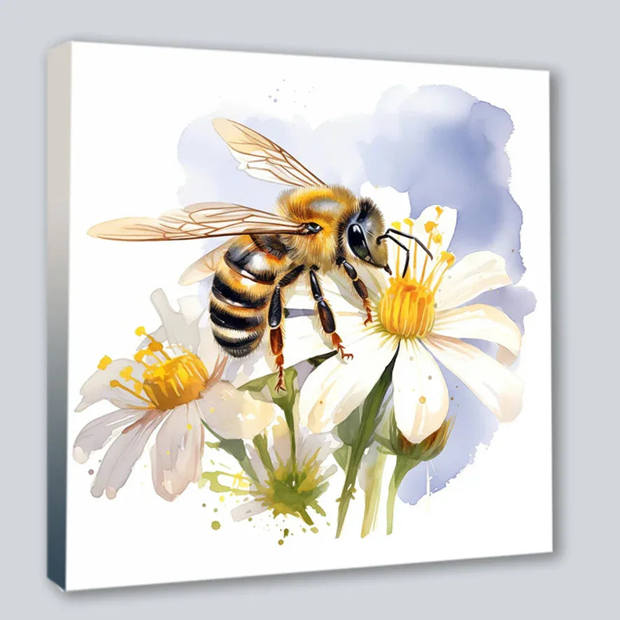 Wandbild Biene Hummel 6 Kunstdruck auf Leinwand direkt zum Aufhängen | Wandbild Galerie