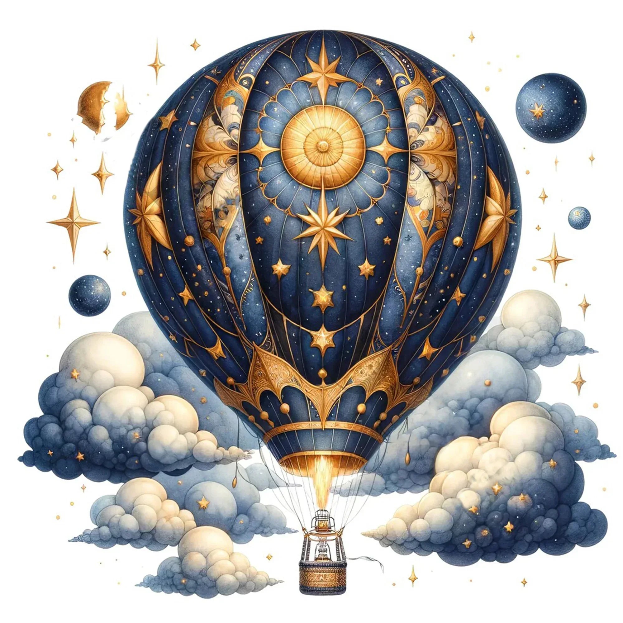 Wandbild Heissluftballon nostalgisch Kunstdruck auf Leinwand direkt zum Aufhängen | Wandbild Galerie