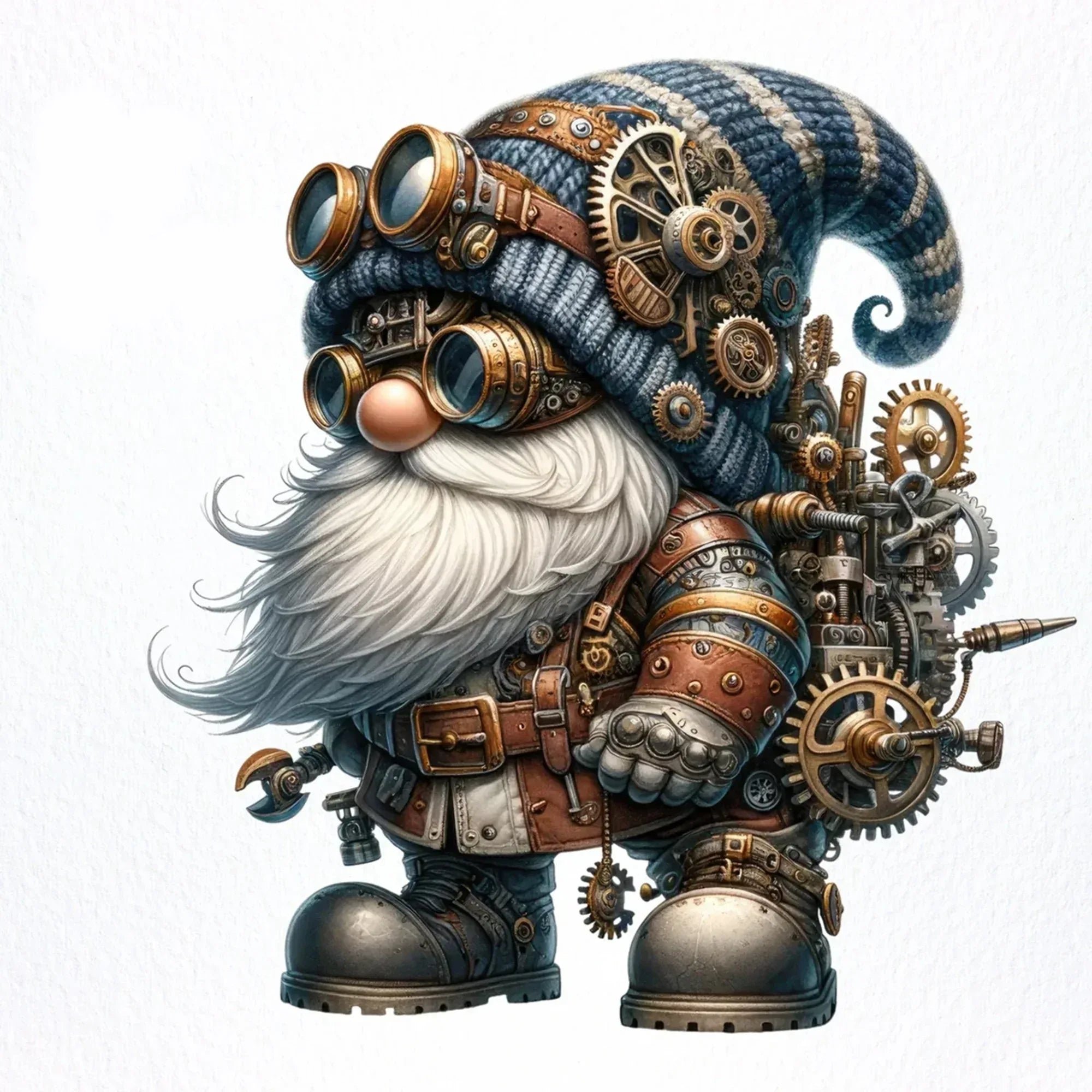 Wandbild Wichtel Steampunk Gnom Kunstdruck auf Leinwand direkt zum Aufhängen | Wandbild Galerie