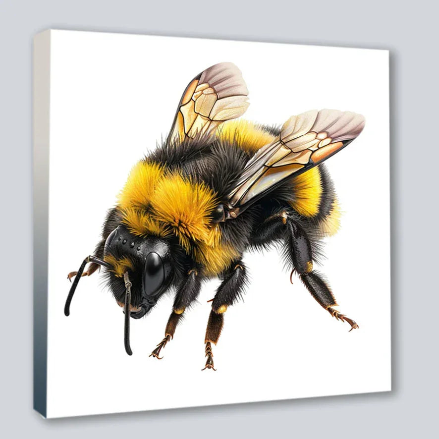 Wandbild Biene Hummel 5 Kunstdruck auf Leinwand direkt zum Aufhängen | Wandbild Galerie