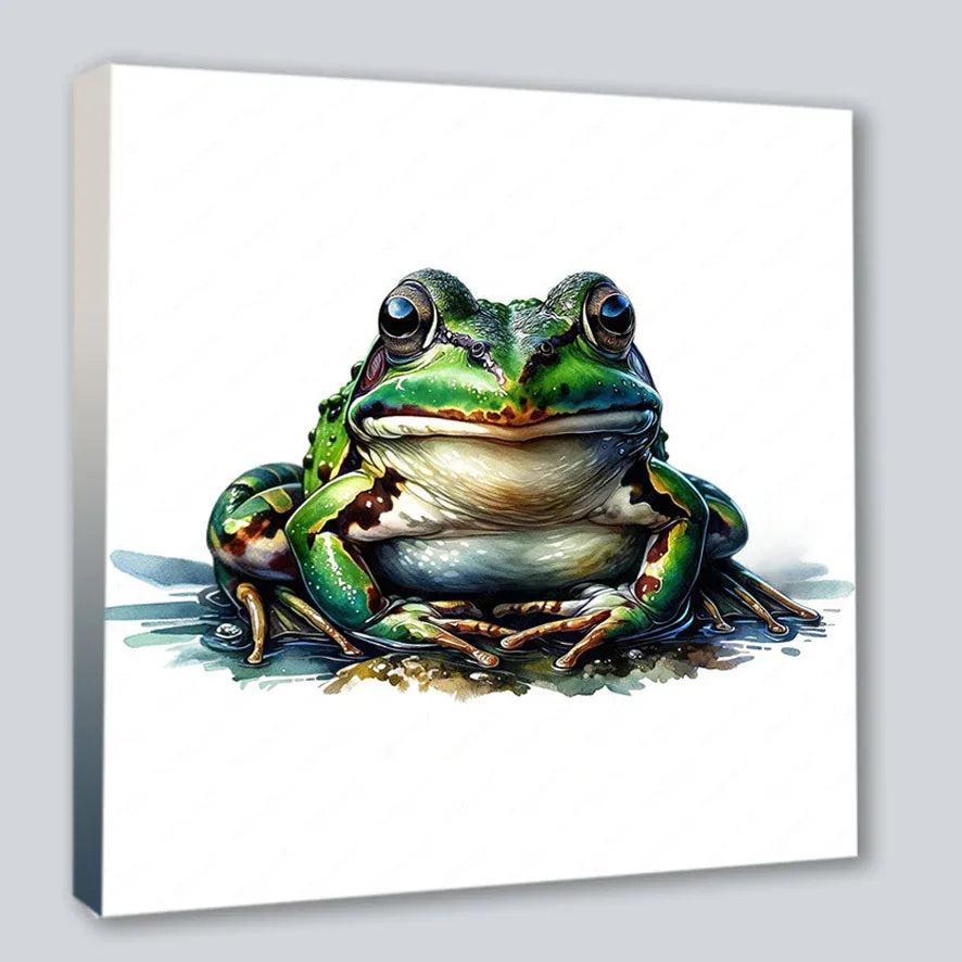 Wandbild Frosch Unke 15 Kunstdruck auf Leinwand direkt zum Aufhängen | Wandbild Galerie