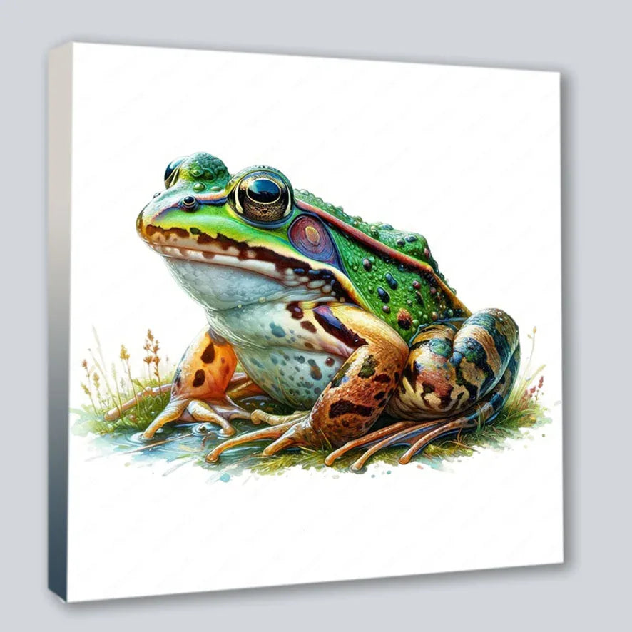 Wandbild Frosch Unke 16 Kunstdruck auf Leinwand direkt zum Aufhängen | Wandbild Galerie