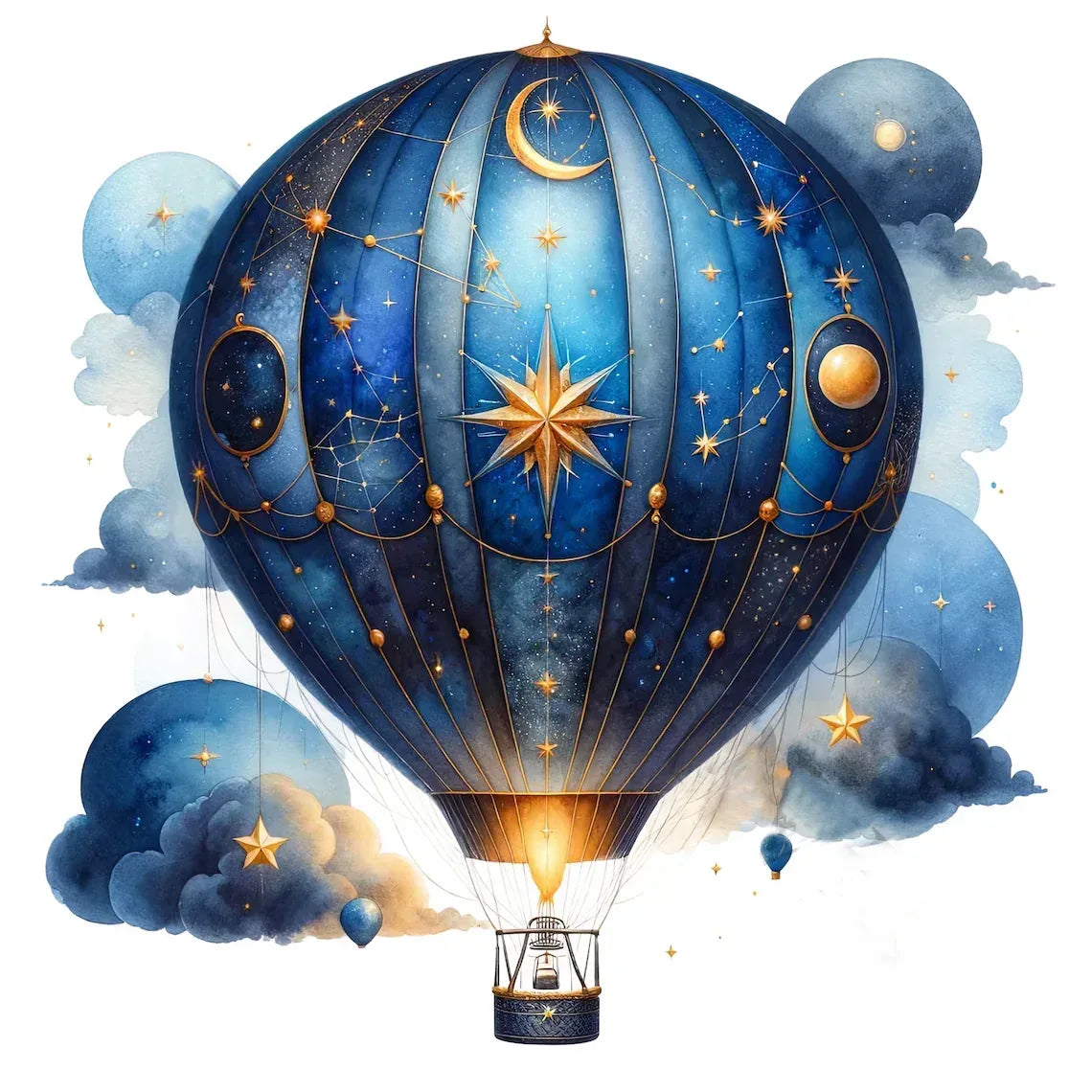 Wandbild Heissluftballon nostalgisch Kunstdruck auf Leinwand direkt zum Aufhängen | Wandbild Galerie