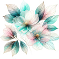 Blaue Blume 11 transparent Wandbild Kunstdruck auf Leinwand | Wandbild Galerie