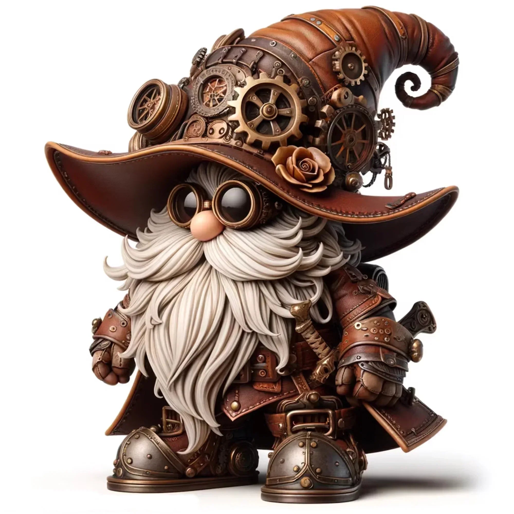 Wandbild Wichtel Steampunk Gnom Kunstdruck auf Leinwand direkt zum Aufhängen | Wandbild Galerie