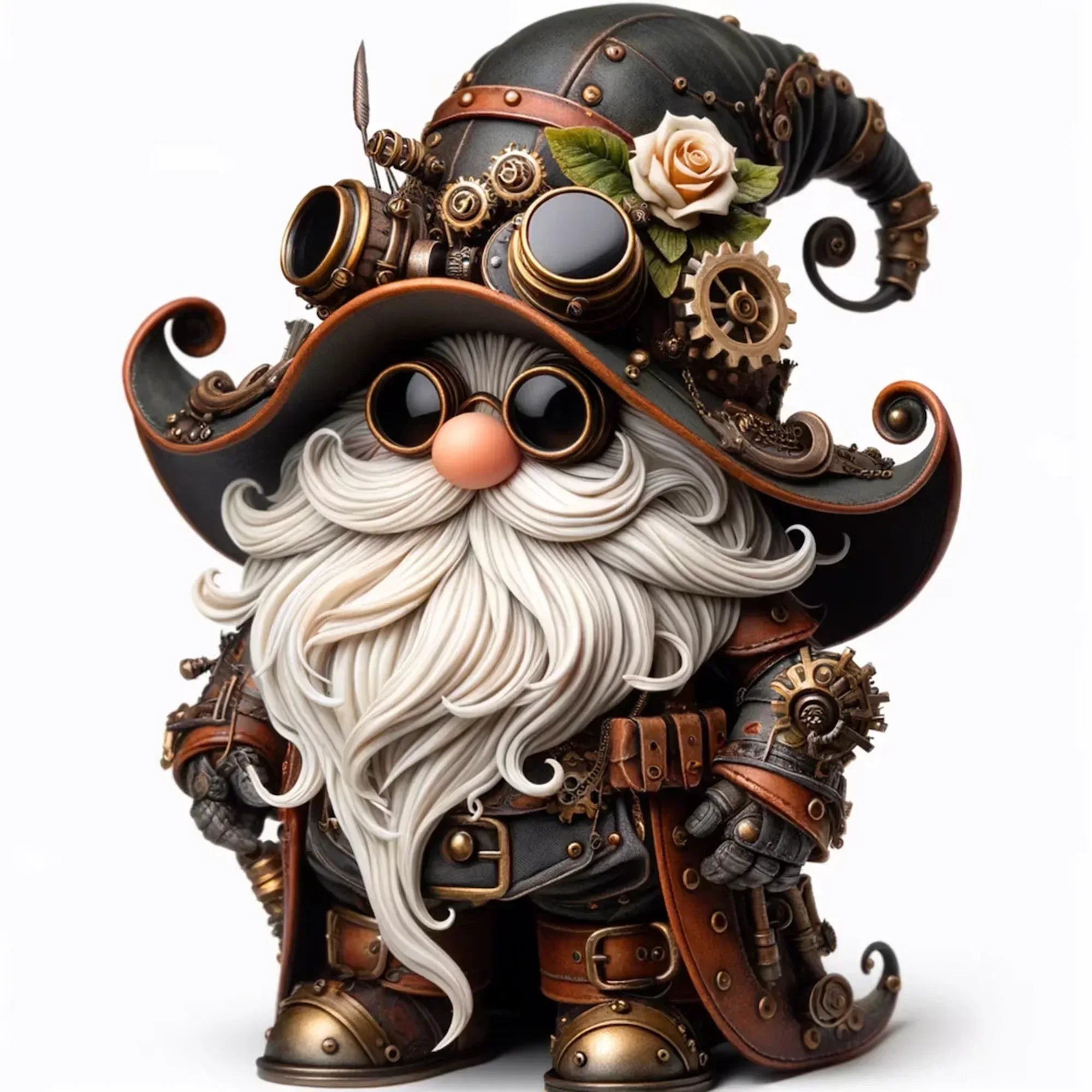 Wandbild Wichtel Steampunk Gnom Kunstdruck auf Leinwand direkt zum Aufhängen | Wandbild Galerie