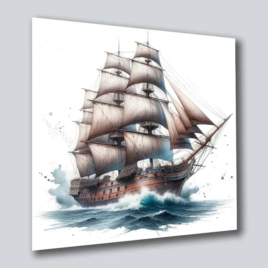 Wandbild Segelschiff antik 3 Kunstdruck auf Leinwand direkt zum Aufhängen | Wandbild Galerie