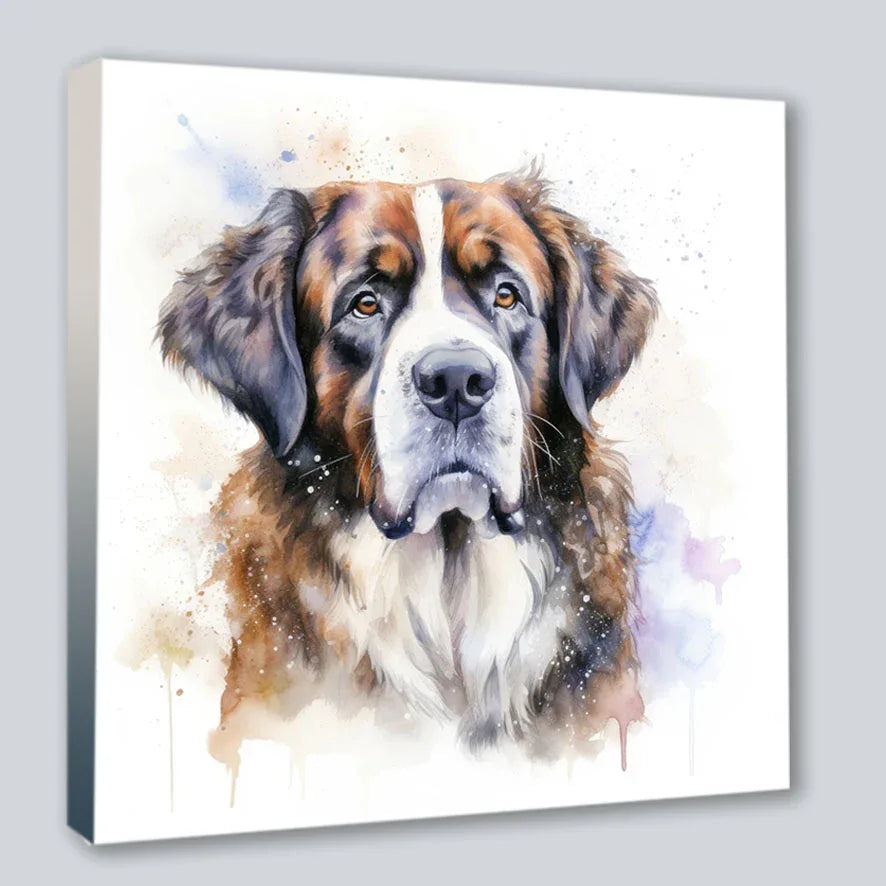 Wandbild Bernhardiner Hund 9 Kunstdruck auf Leinwand direkt zum Aufhängen | Wandbild Galerie