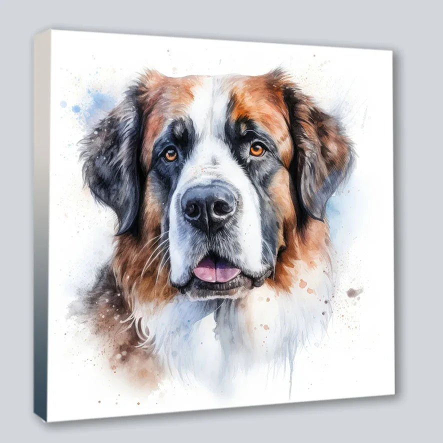 Wandbild Bernhardiner Hund 7 Kunstdruck auf Leinwand direkt zum Aufhängen | Wandbild Galerie