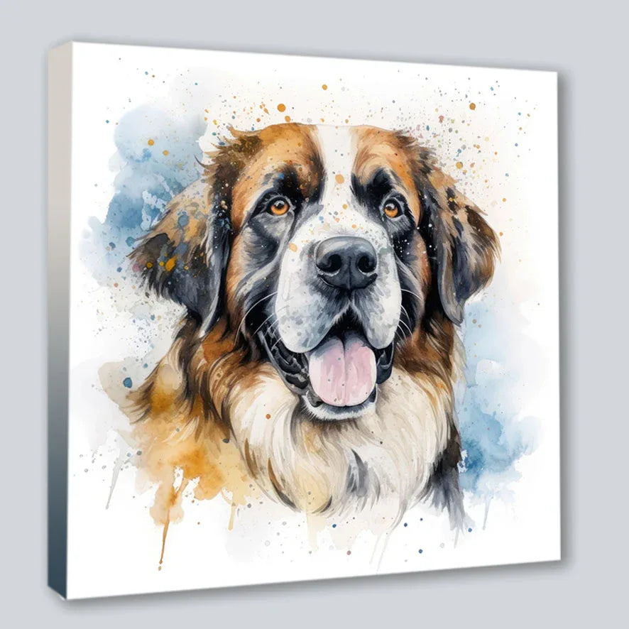 Wandbild Bernhardiner Hund 8 Kunstdruck auf Leinwand direkt zum Aufhängen | Wandbild Galerie