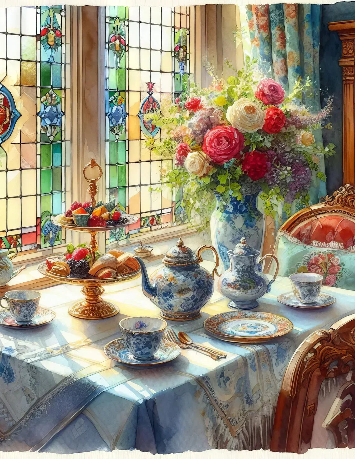 Wandbild Teatime Kunstdruck auf Leinwand direkt zum Aufhängen | Wandbild Galerie