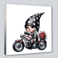 Wandbild Bikergirl Gnom 8 Kunstdruck auf Leinwand direkt zum Aufhängen | Wandbild Galerie